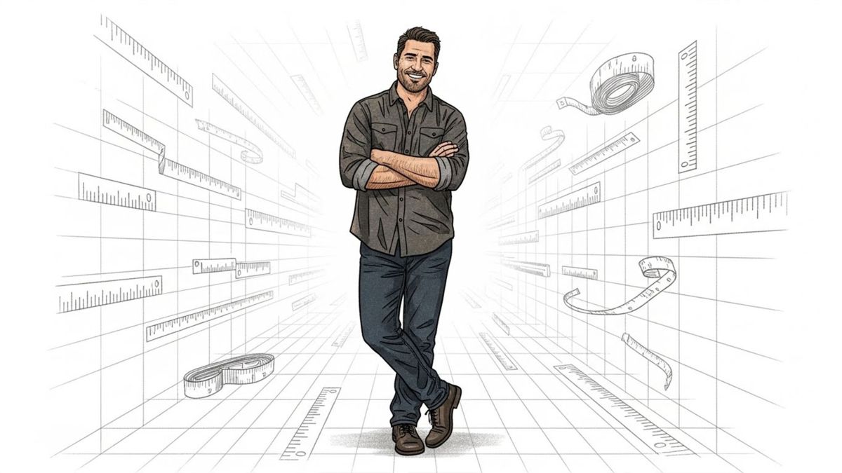 Ilustração representando mitos comuns sobre o tamanho do pénis e a confiança sexual masculina