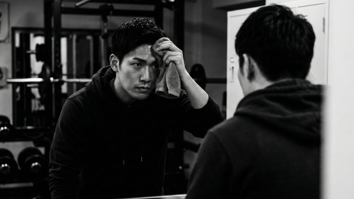 身体的および精神的パフォーマンスに集中する、自信に満ちた男性。