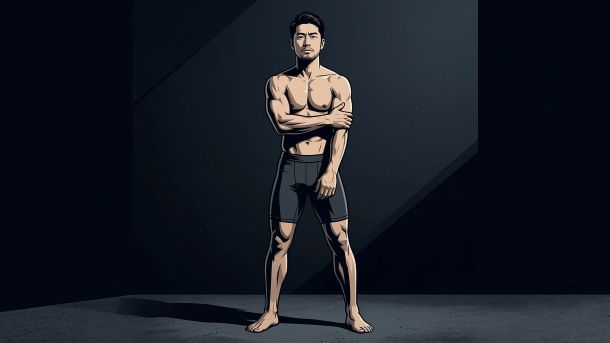 男性の体の理解と男性の生殖健康を象徴する自信のある男性