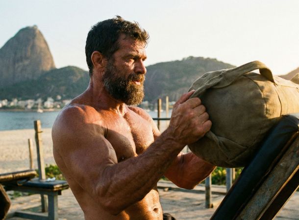 Homem realizando treino ao ar livre representando saúde e vitalidade masculina