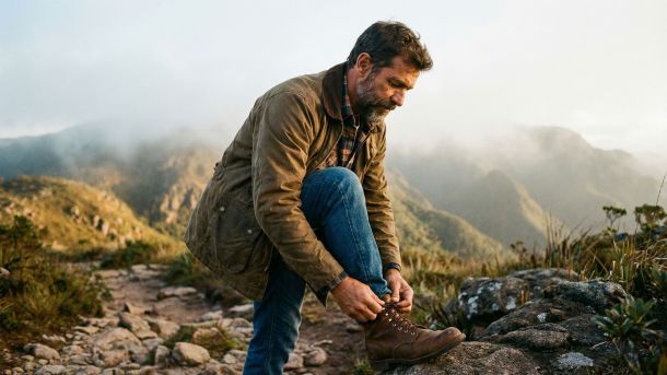 Homem praticando autocuidado disciplinado por meio de rotina diária e preparo físico