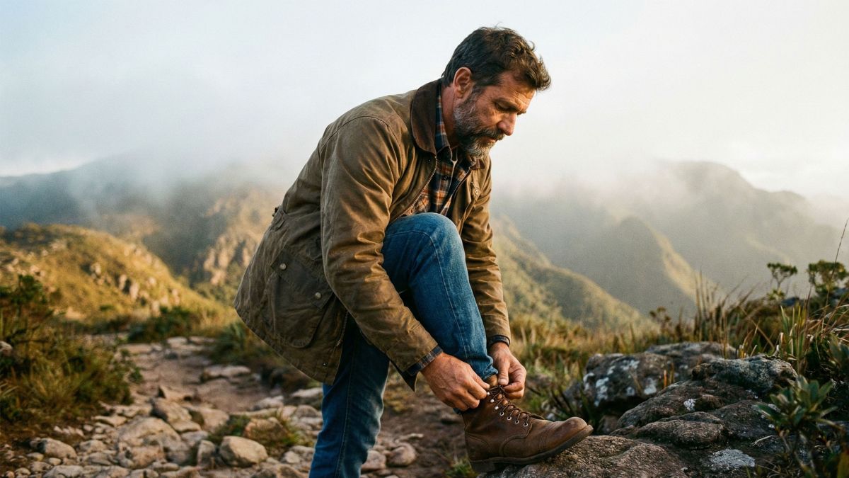 Homem praticando autocuidado disciplinado por meio de rotina diária e preparo físico