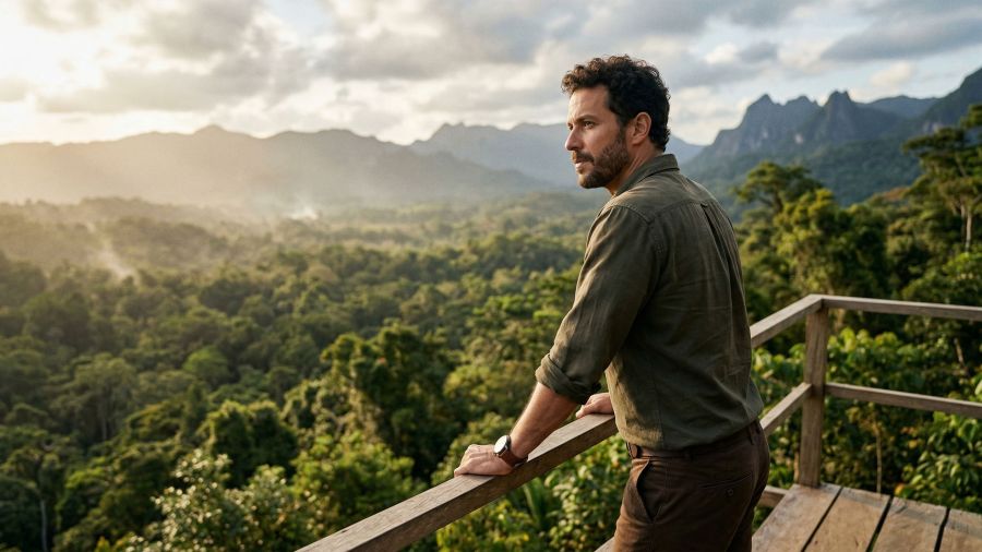 Um homem confiante representando força e propósito