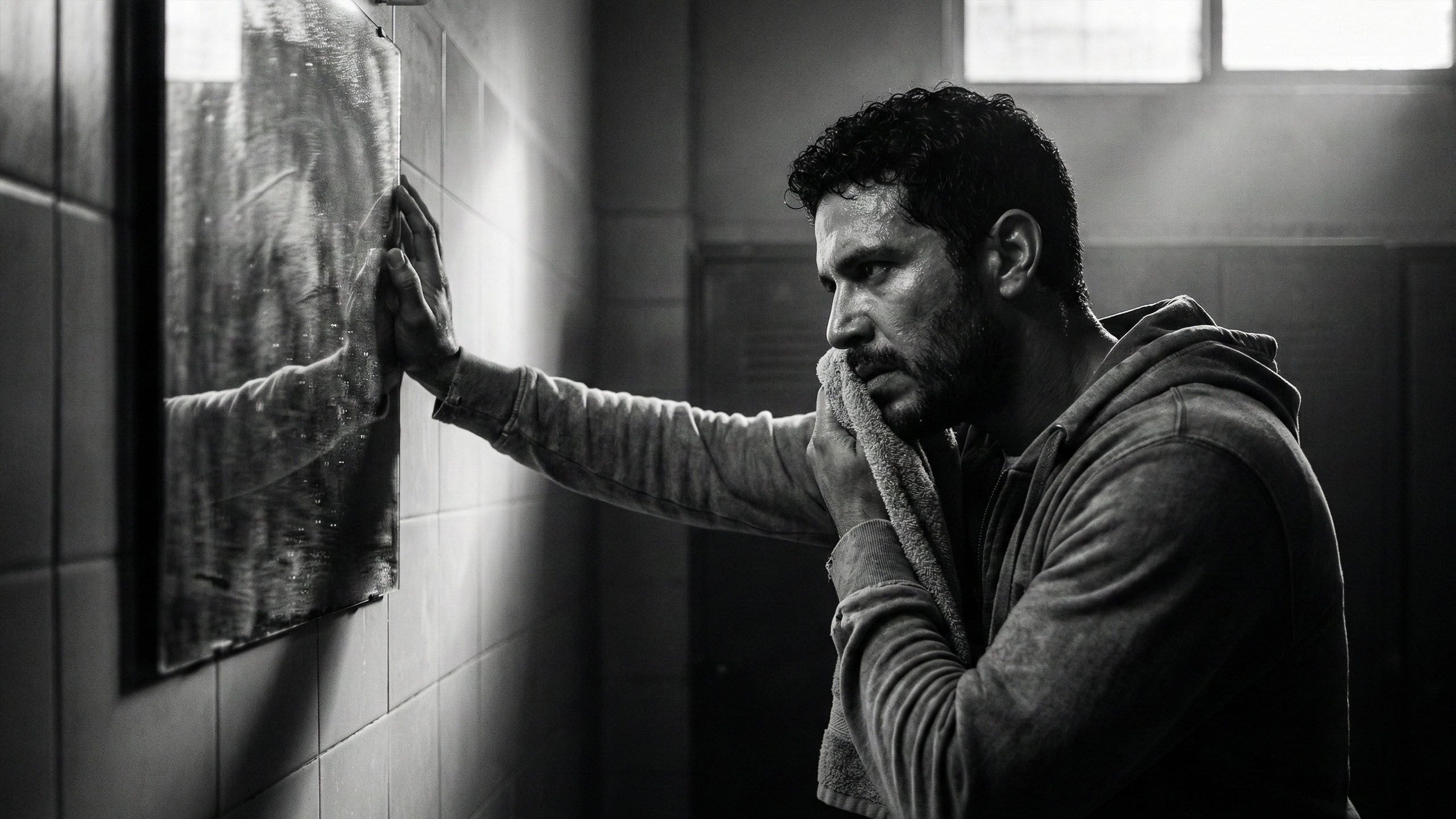 Un hombre seguro de sí mismo centrado en su rendimiento físico y mental.