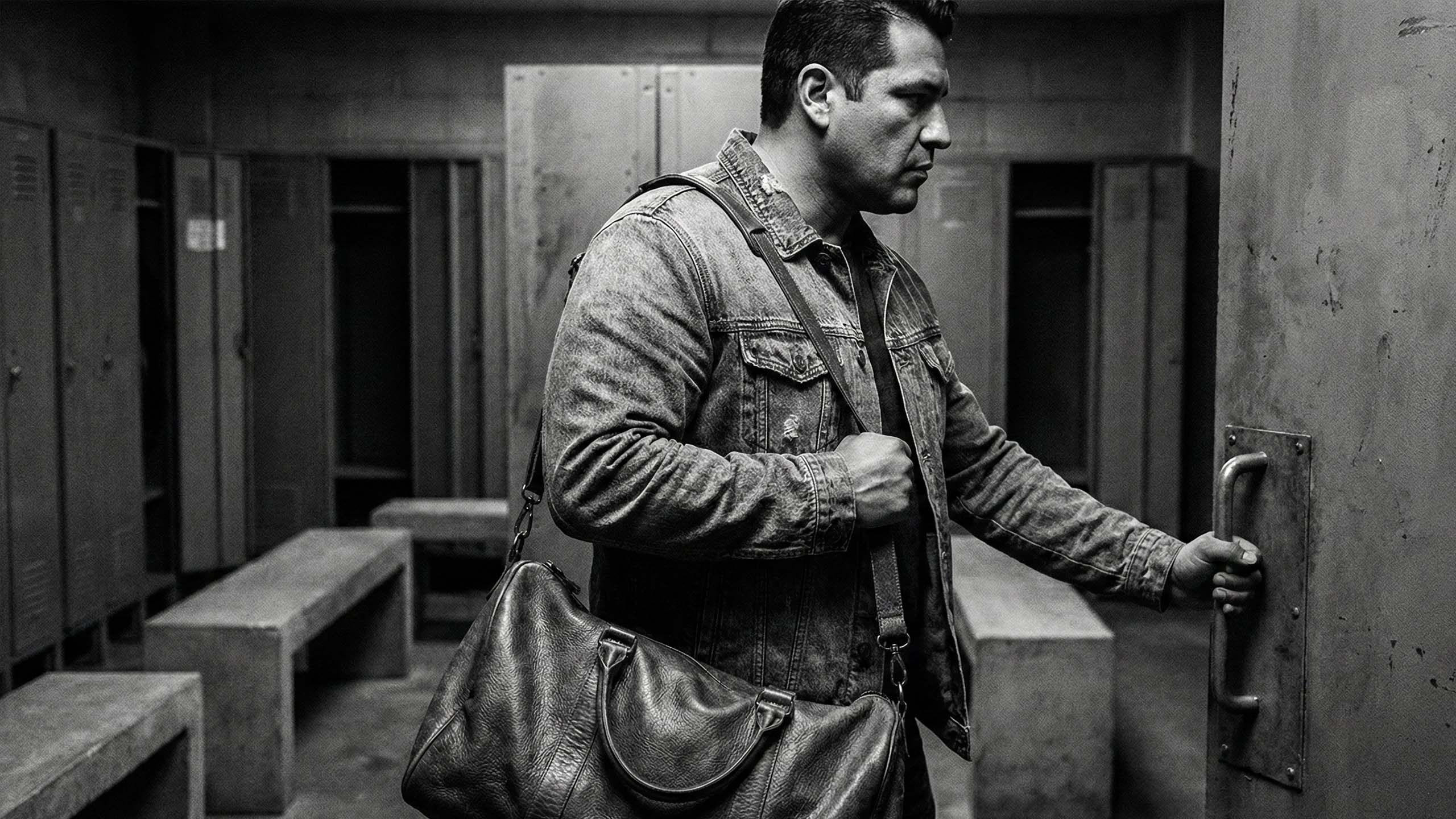 Un hombre que muestra fuerza y compostura, representando la confianza masculina.