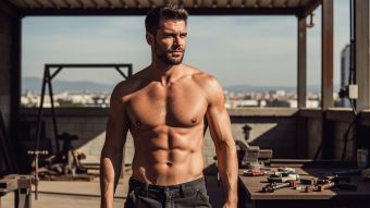 Homme masculin et confiant en extérieur renforçant sa confiance quelle que soit la taille de son pénis