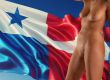 image of the flag of panama with a woman standing in front of the flag