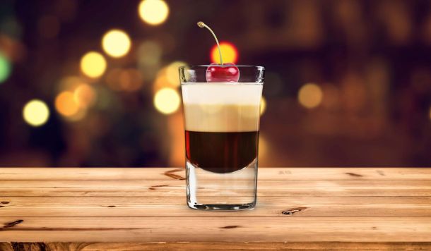 The buttery nipple cocktail, made with Irish cream.