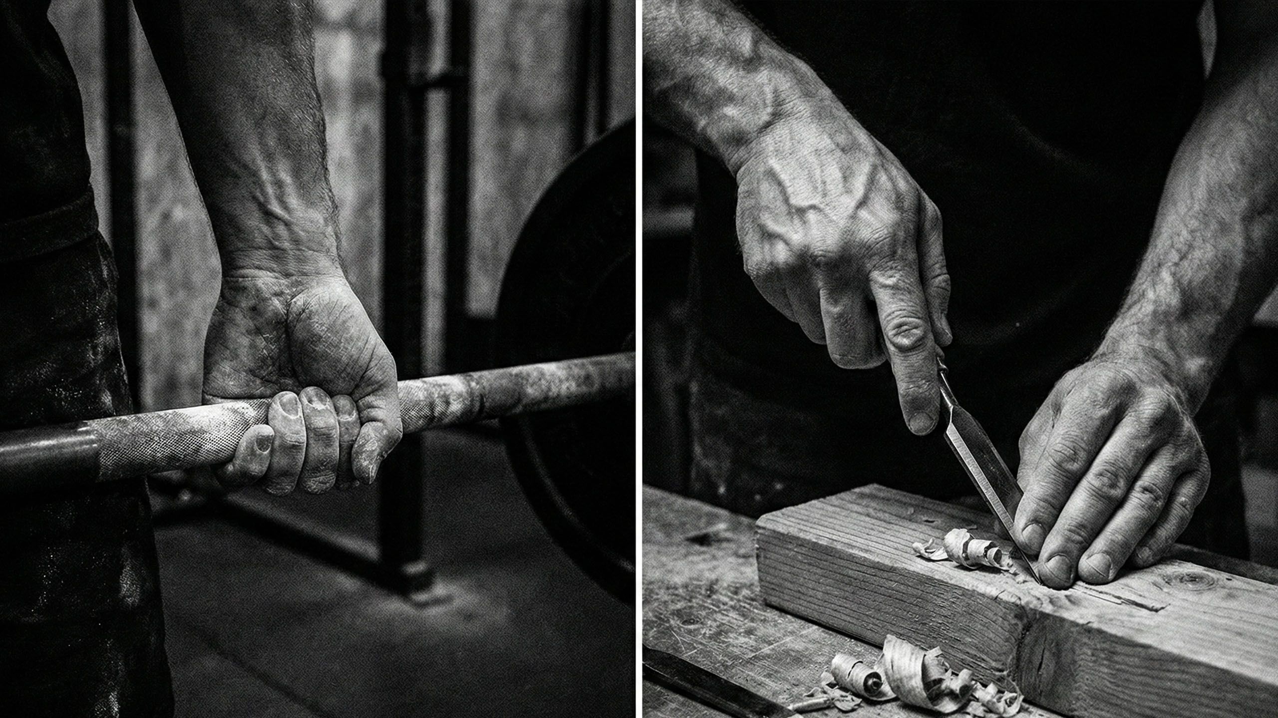 身体的能動性と手作業に焦点を当て、身体受容の一形態として取り組む男性。